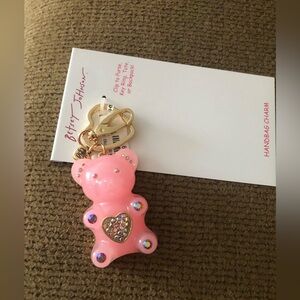 Betsey Johnson pink bear bag charm